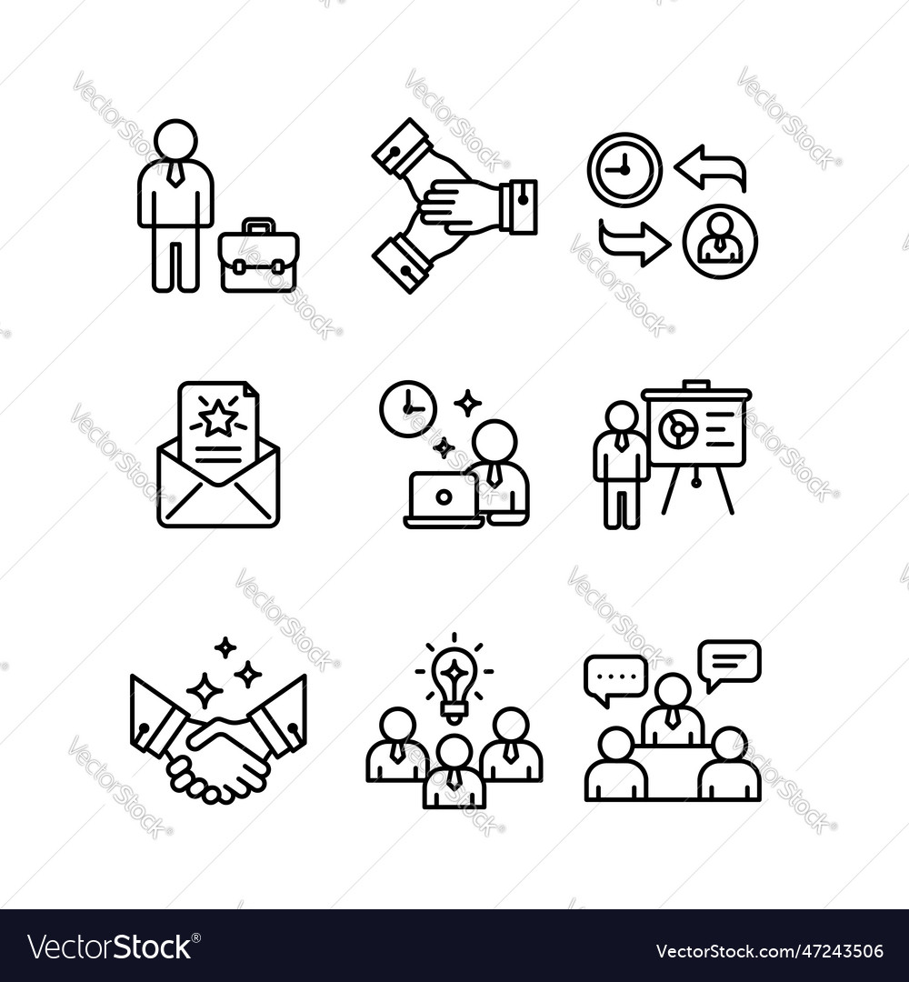 Recruitment and employee icon sheets design hr