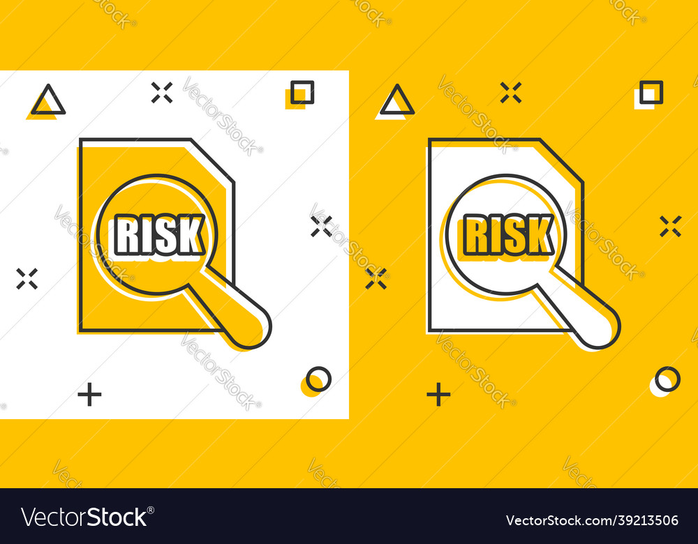 Risk level icon in comic style result cartoon Vector Image