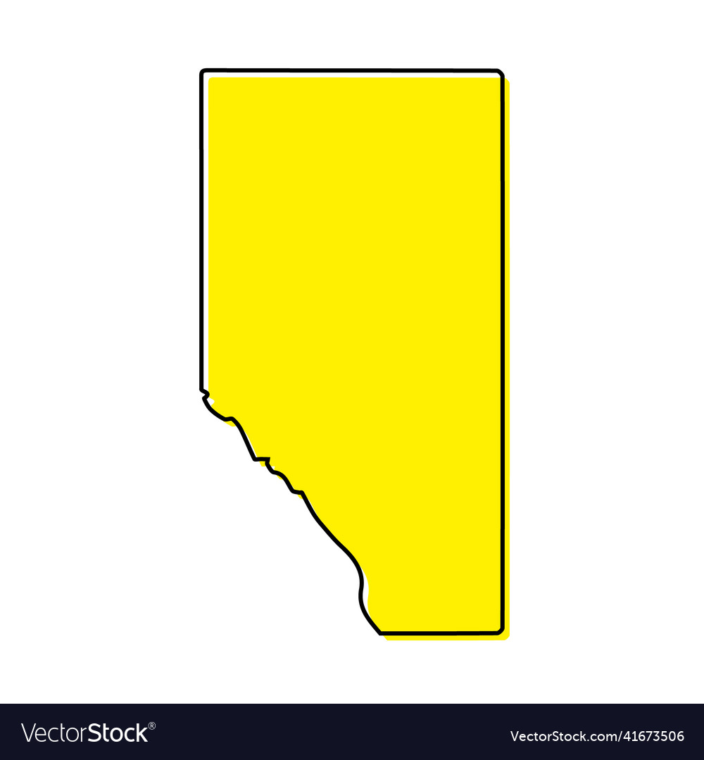 Simple outline map of alberta is a province