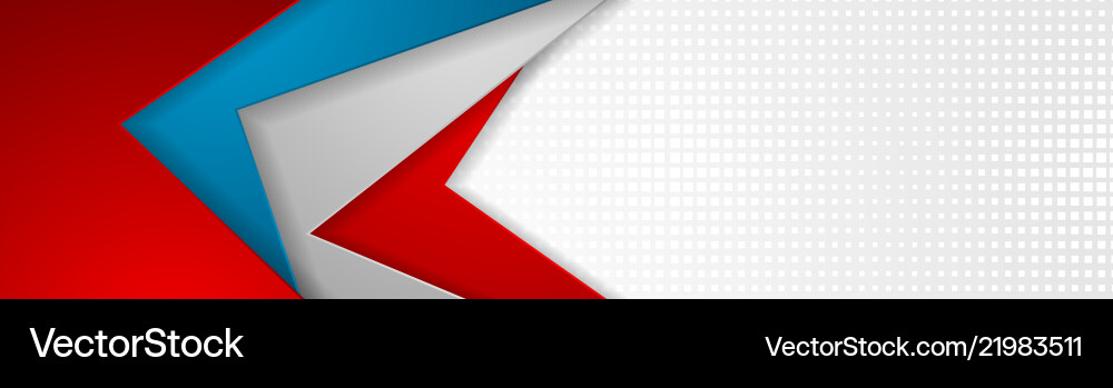 Abstract Blue And Red Tech Geometric Banner Design