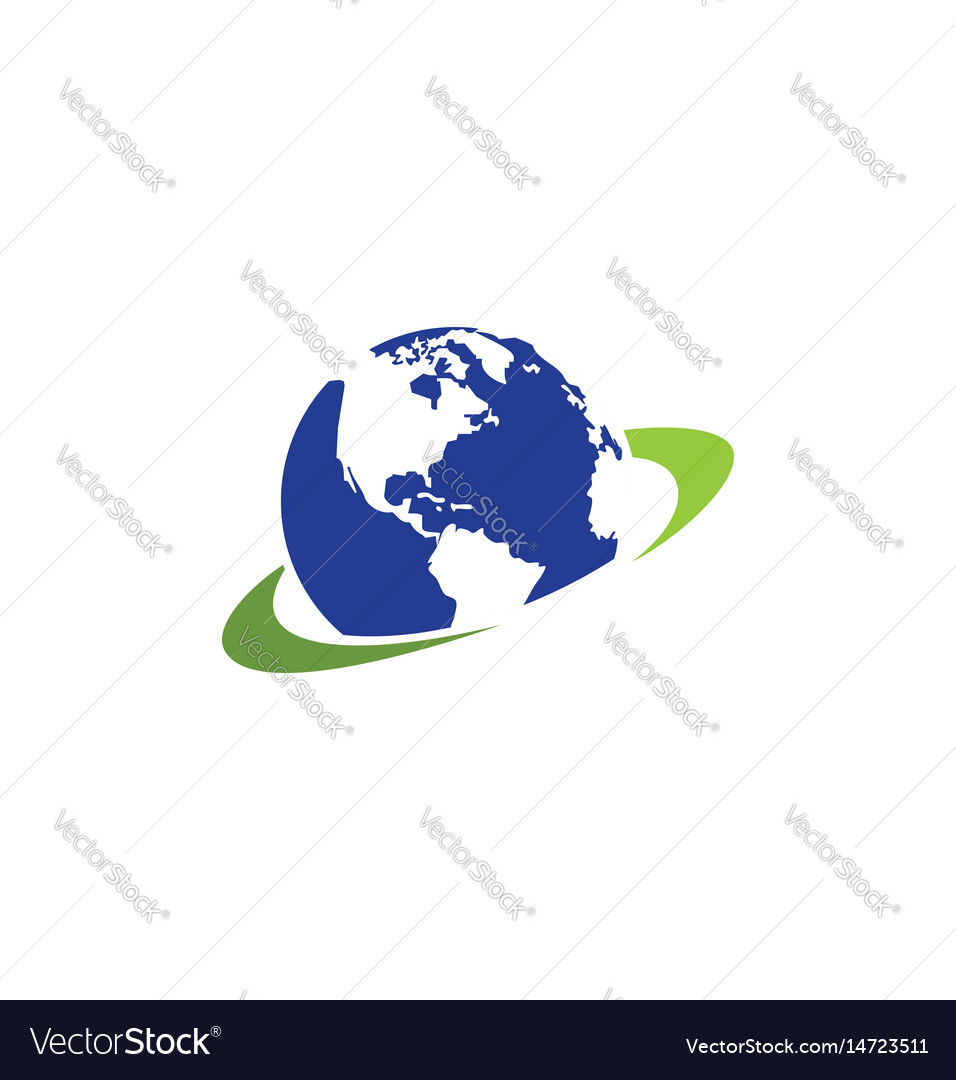 Earth planet logo Royalty Free Vector Image - VectorStock