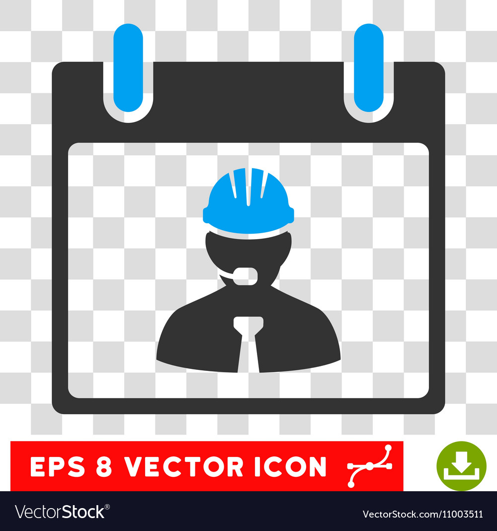 Engineer calendar page eps icon Royalty Free Vector Image