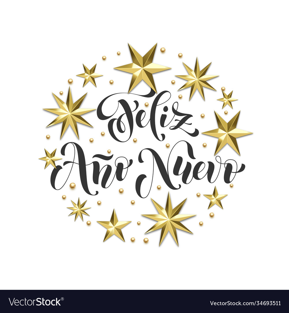 Feliz ano nuevo spanish happy new year holiday Vector Image