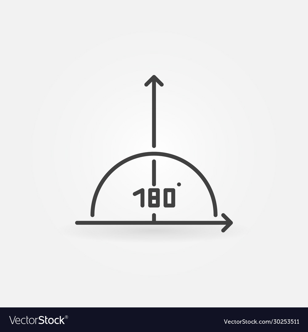 Graph with 180 degrees angle outline Royalty Free Vector