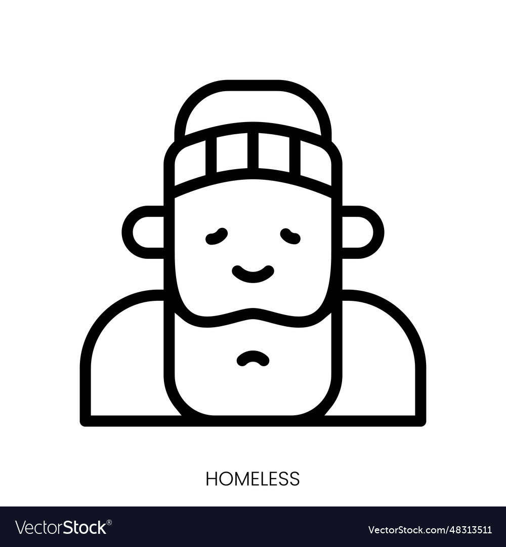 Homeless icon line art style design isolated Vector Image