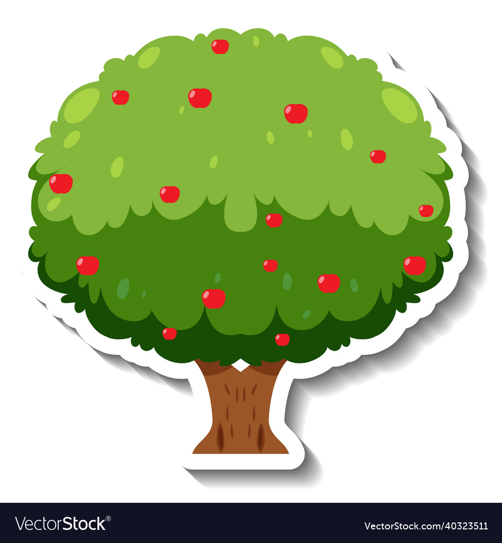 Isolierte Cartoon Baum Aufkleber