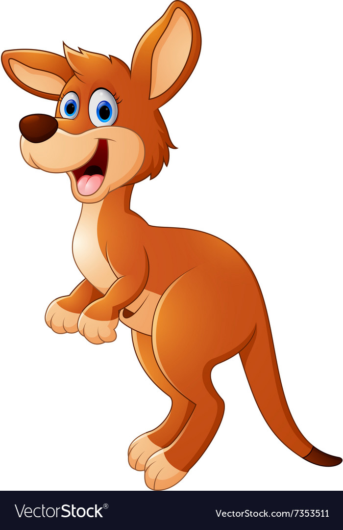 Jumping kangaroo cartoon Royalty Free Vector Image