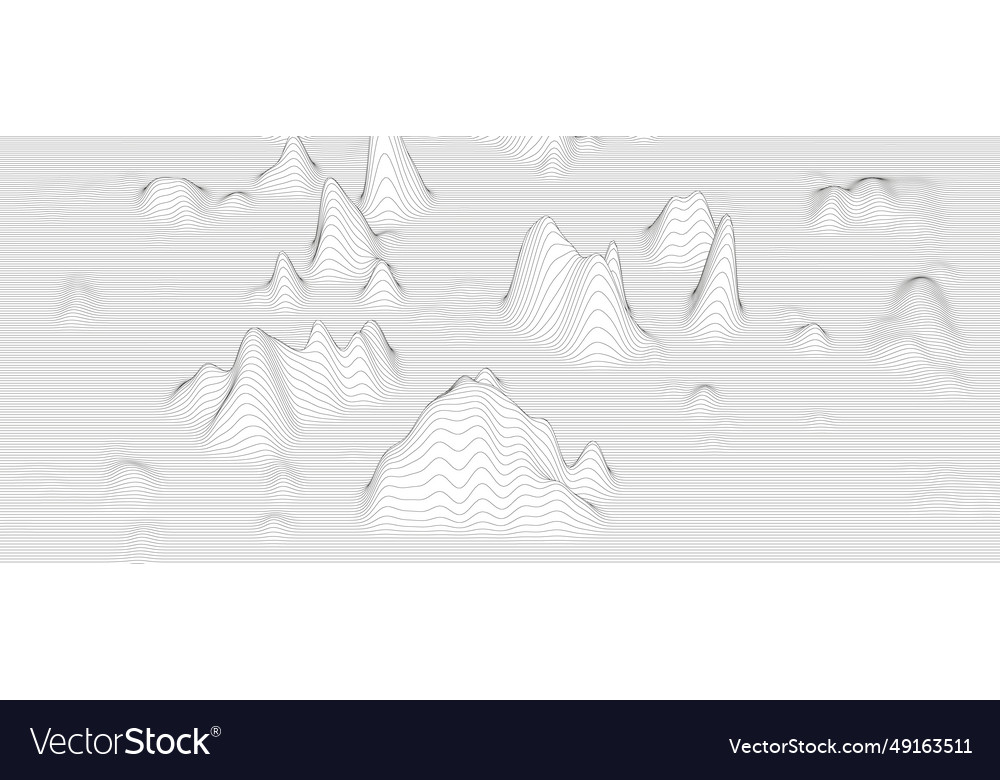 Monochrome sound line waves abstract background Vector Image