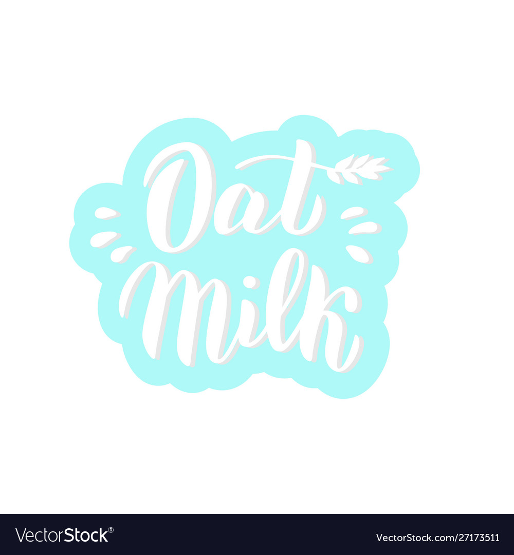 Oat milk typography font logo trendy lettering Vector Image