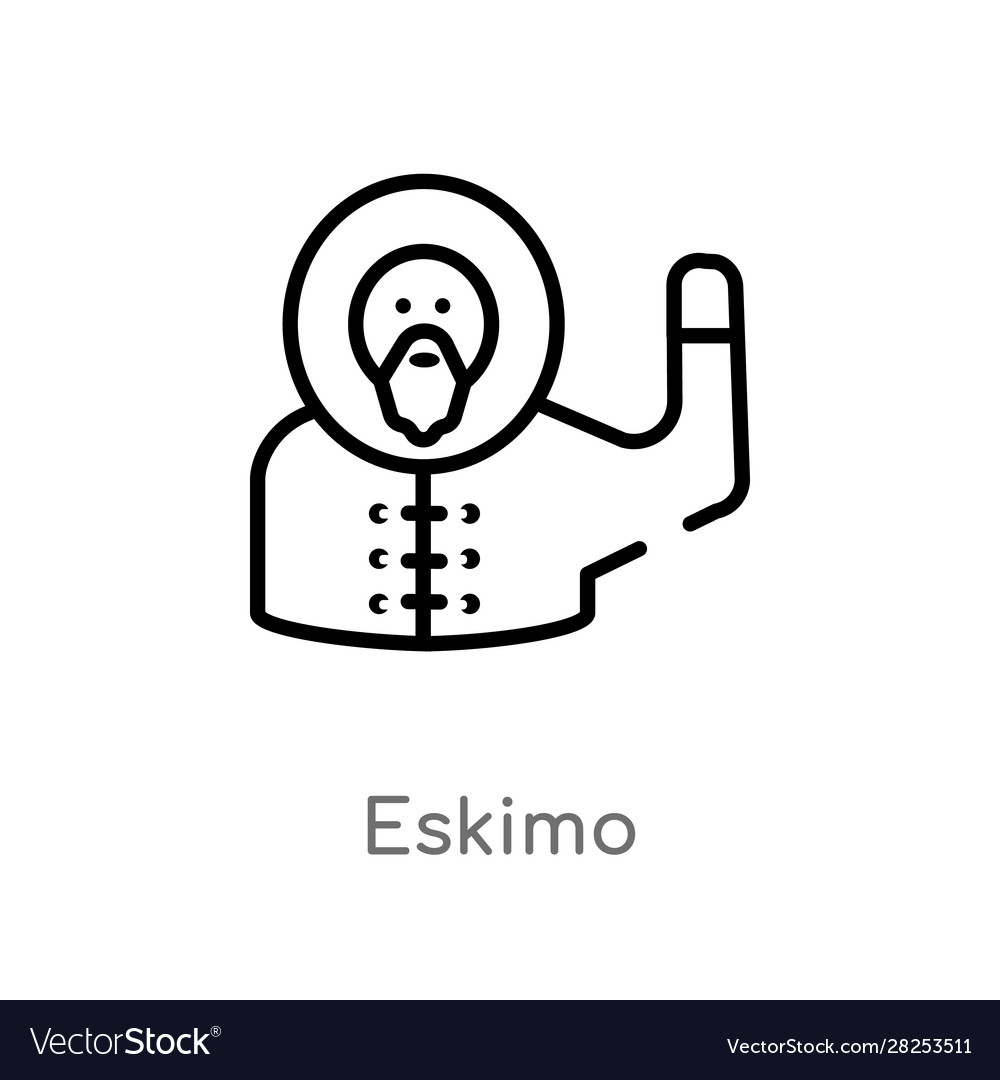 Outline eskimo icon isolated black simple line Vector Image