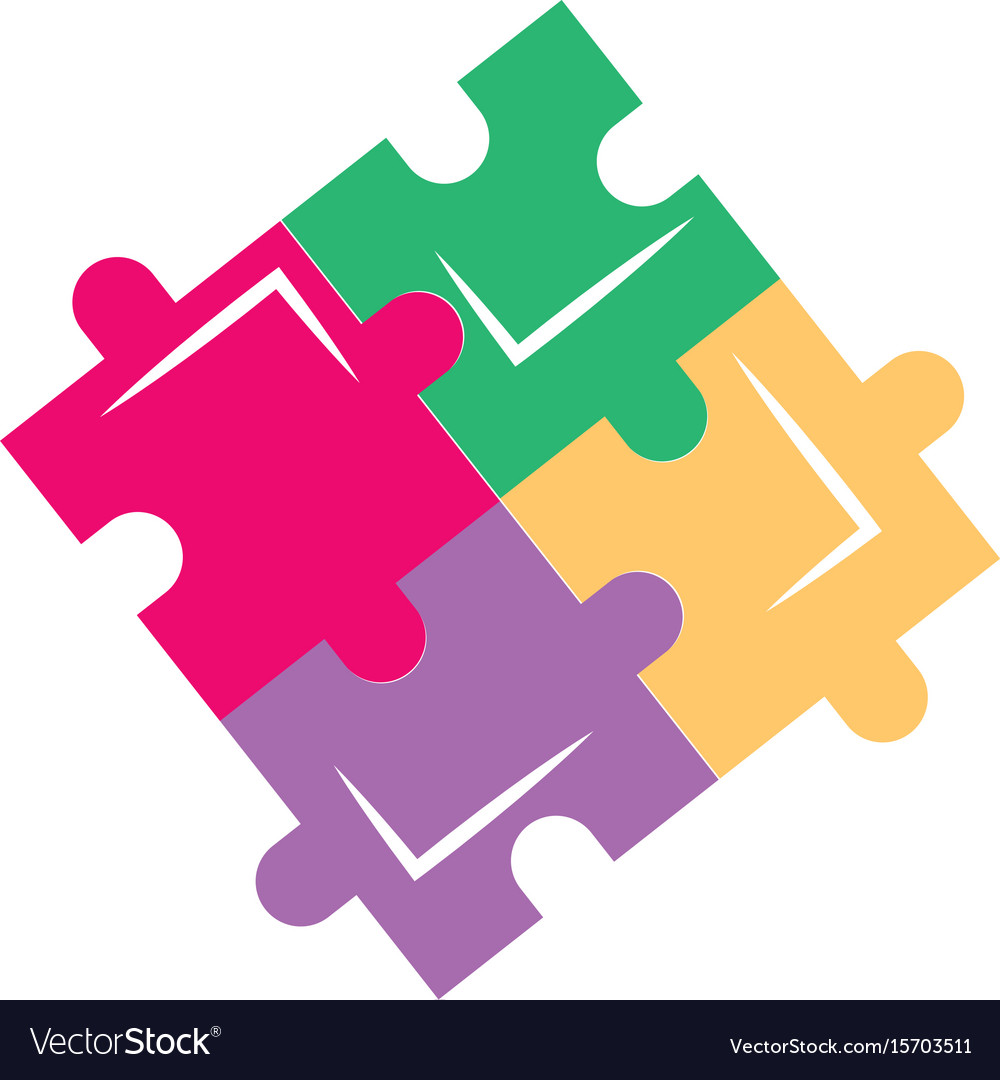 Puzzle tokens flat Royalty Free Vector Image - VectorStock