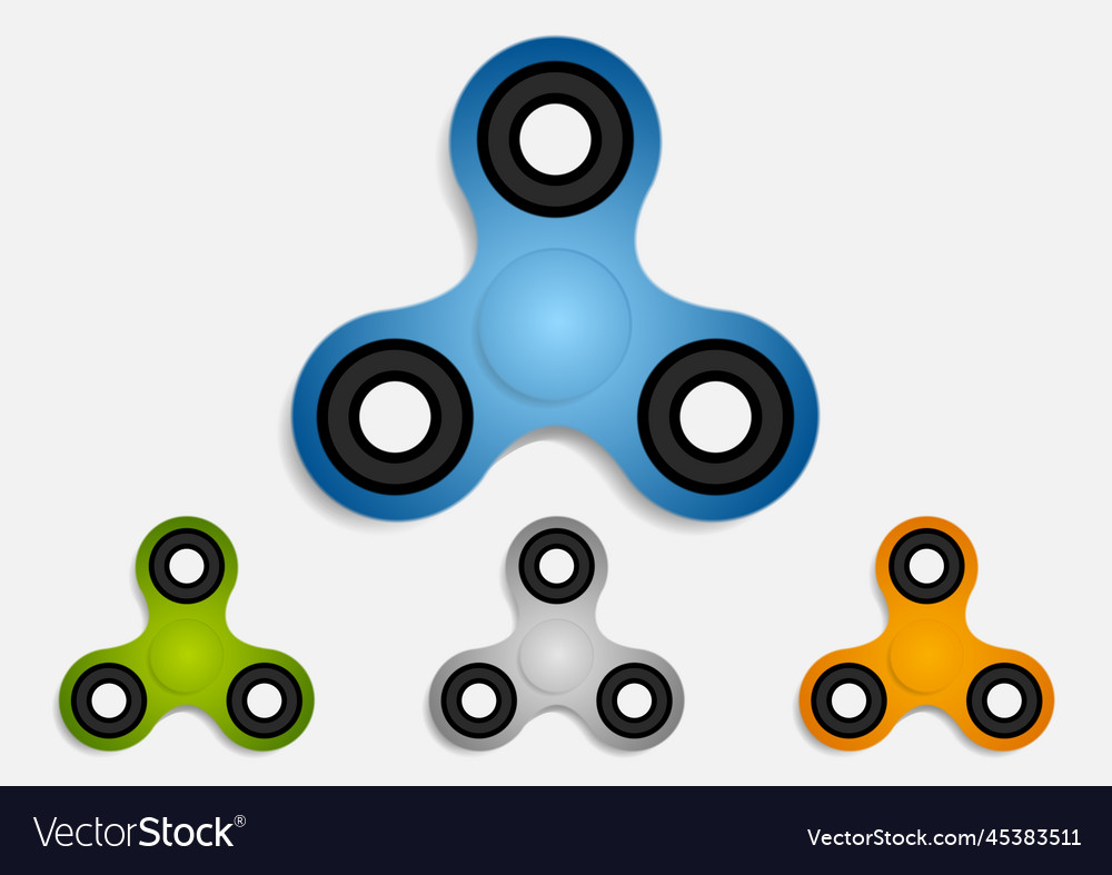 Set of hand fidget spinner toys for stress relief