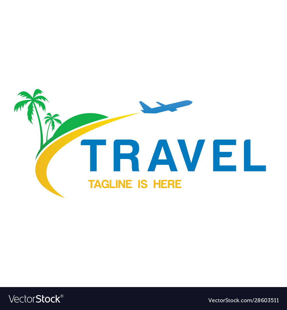 Travel plane logo Royalty Free Vector Image - VectorStock