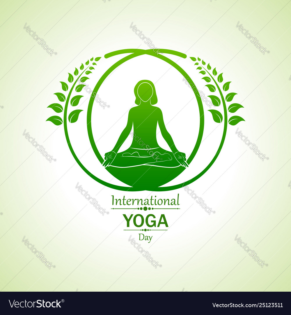 Woman doing yogasan for international yoga day Vector Image