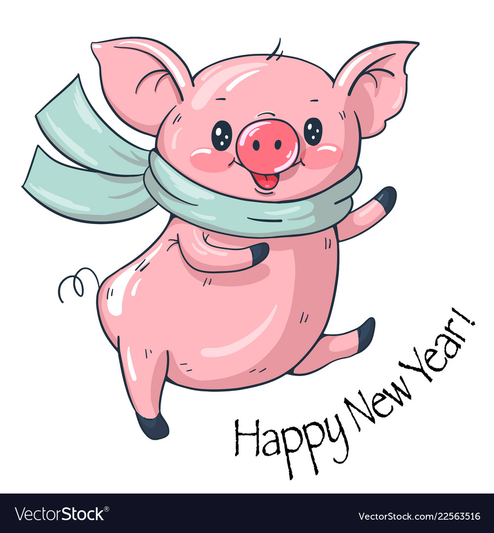 Cute cartoon pig