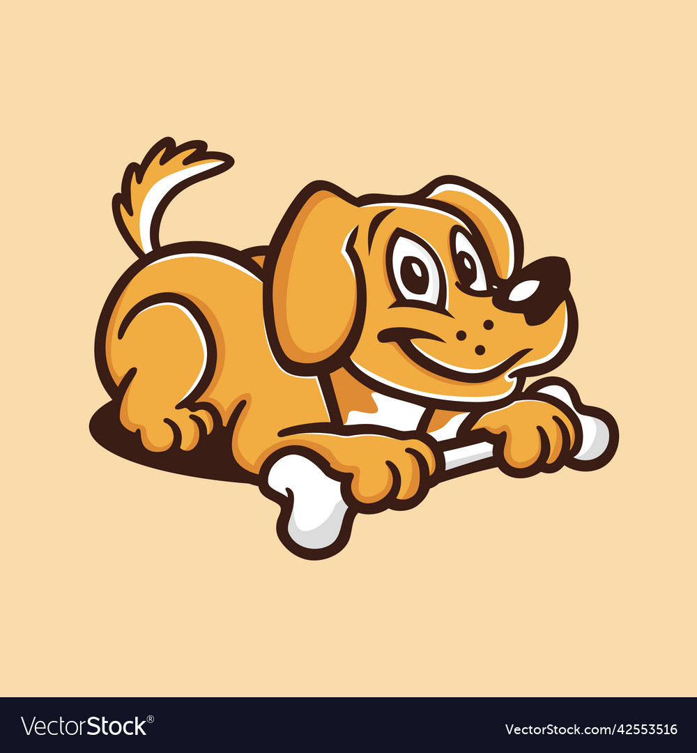 Cute Puppy Template Cartoon Royalty Free Vector Image