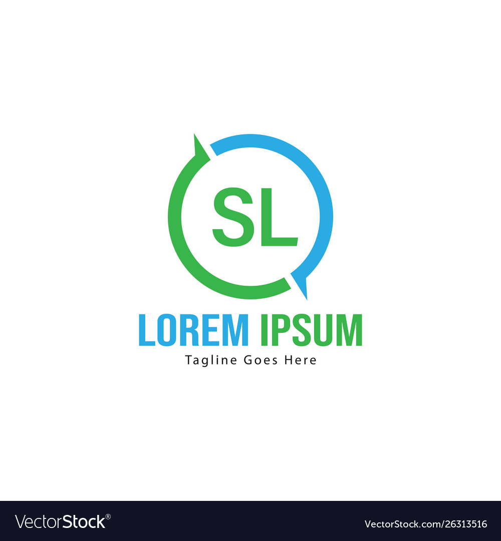 Original Sl Logo Vorlage mit modernem Rahmen