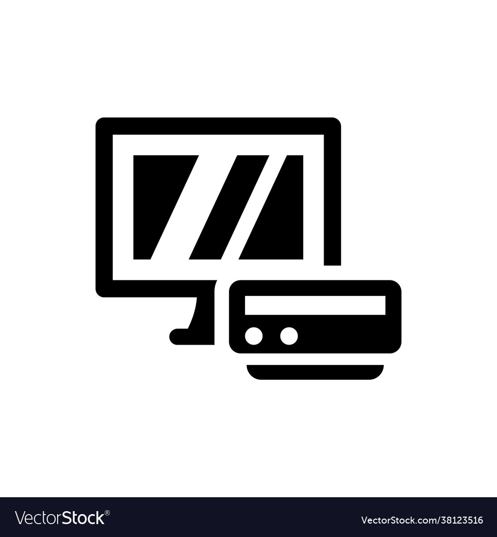 Mini computer icon eps file Royalty Free Vector Image