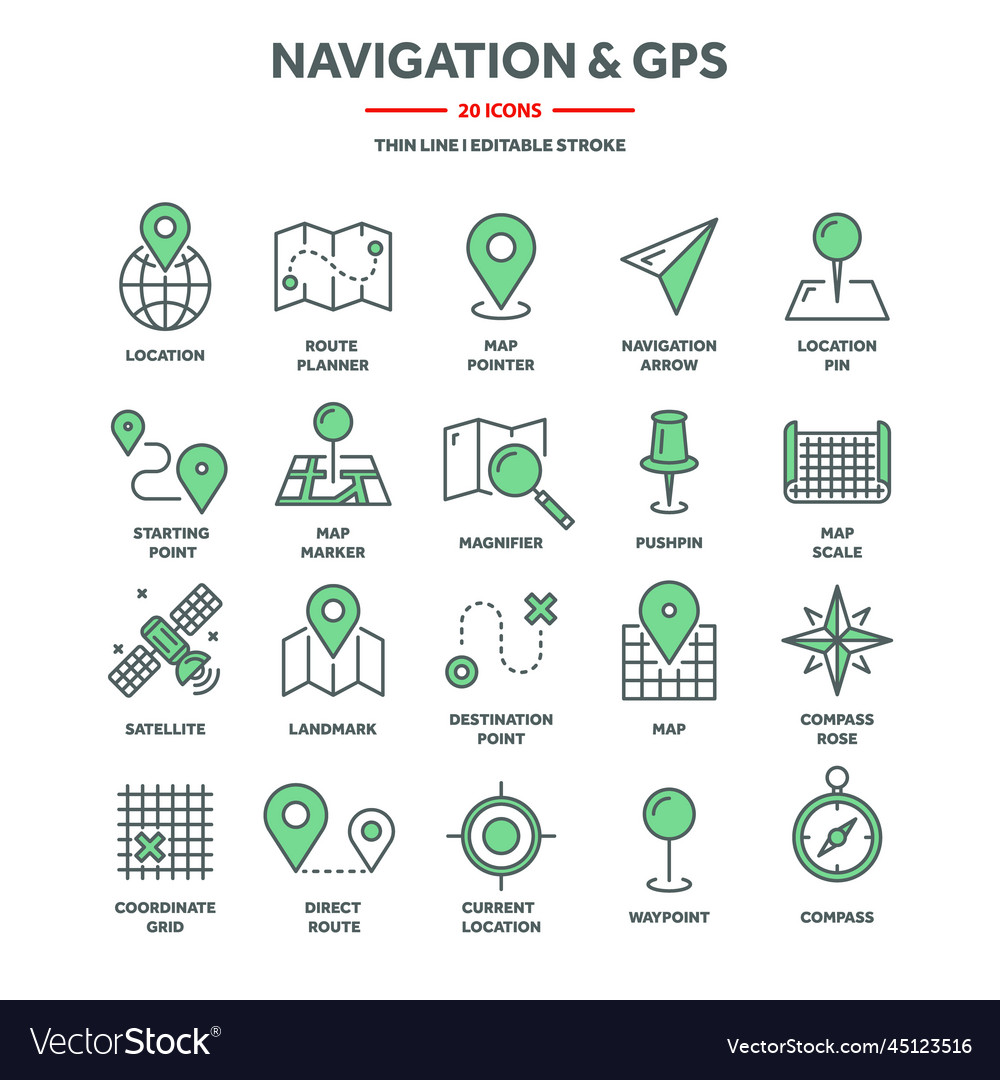 Navigation map and geolocation gps positioning Vector Image