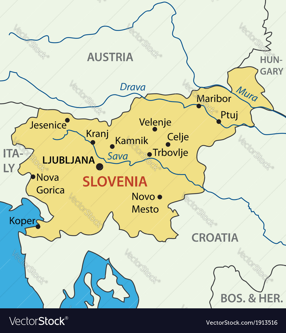 Republic Slovenia Map Royalty Free Vector Image