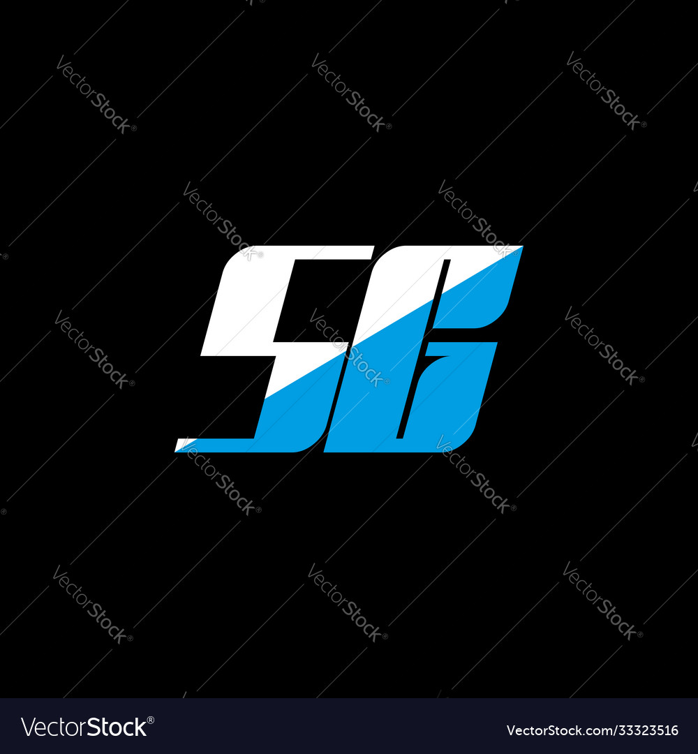 Sg letter logo design on black background