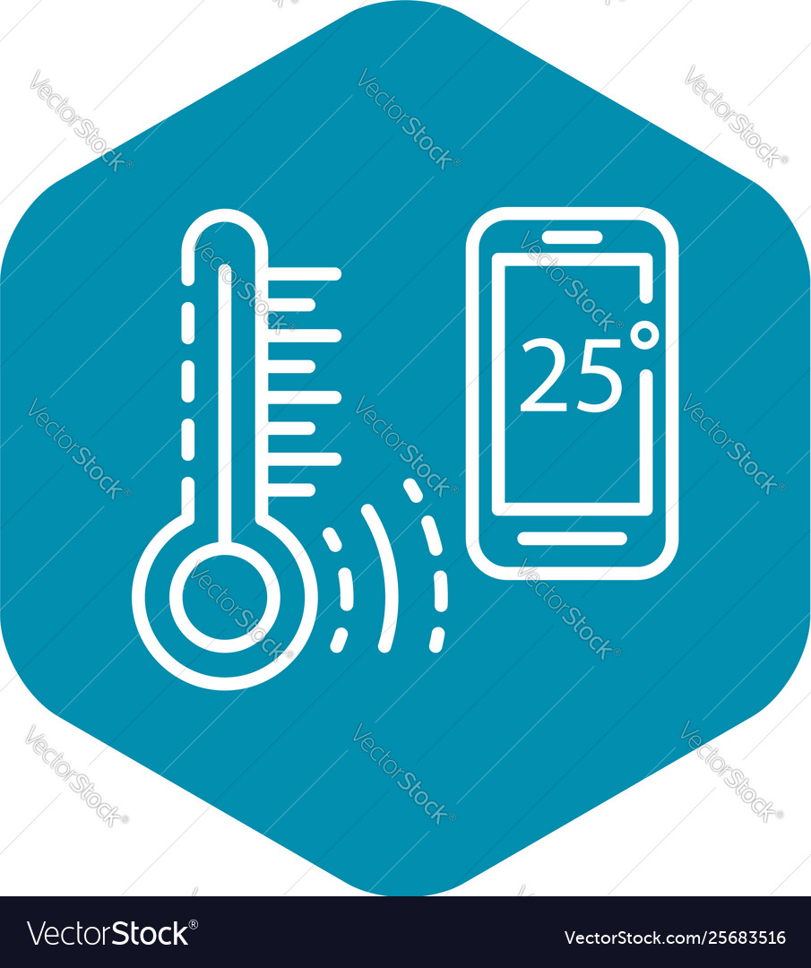 Smart temperature control icon outline style Vector Image