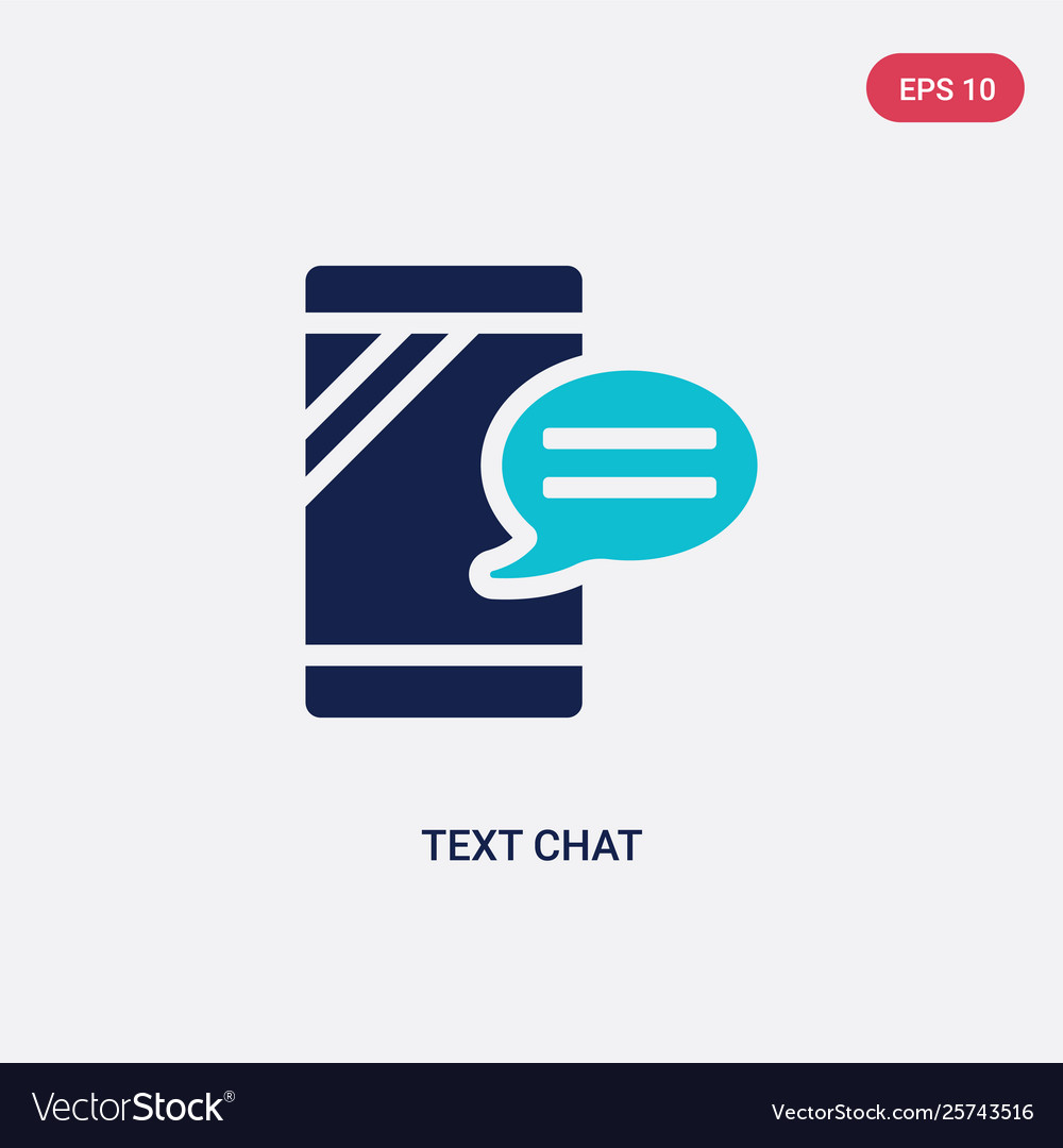 Two color text chat icon from general concept