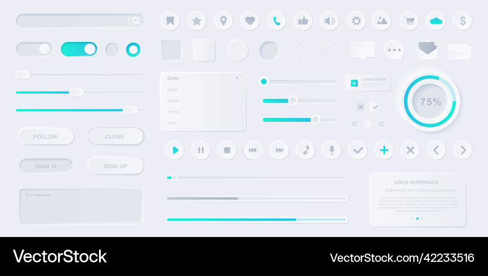 User interface elements Royalty Free Vector Image
