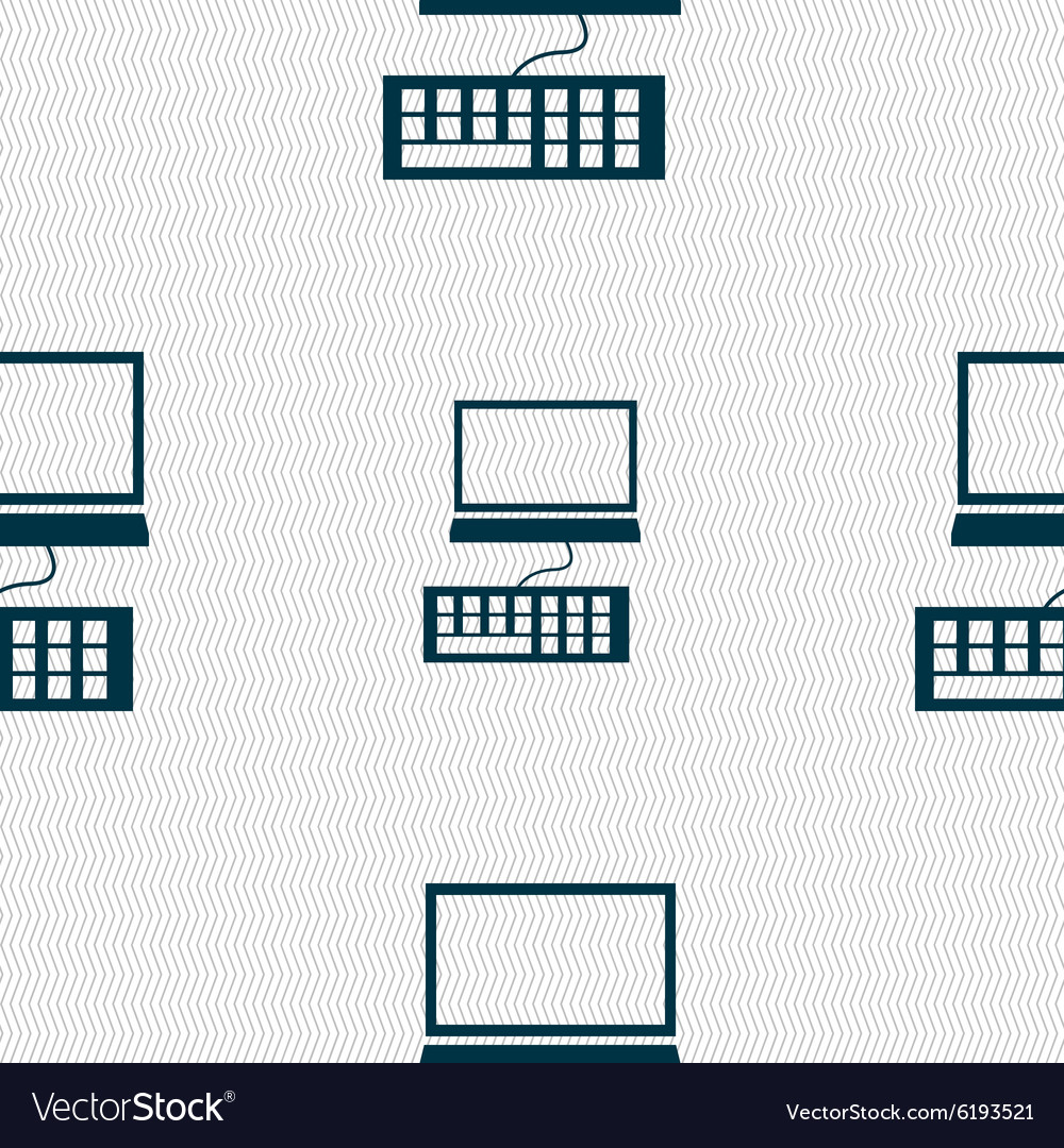 Computer monitor and keyboard icon seamless Vector Image