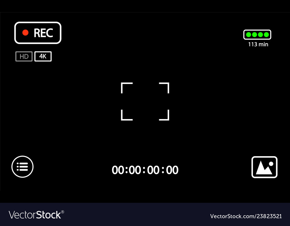 Digital 4k camera video viewfindercamera rec