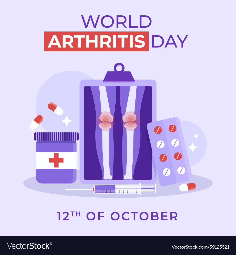 Flat world arthritis day Royalty Free Vector Image