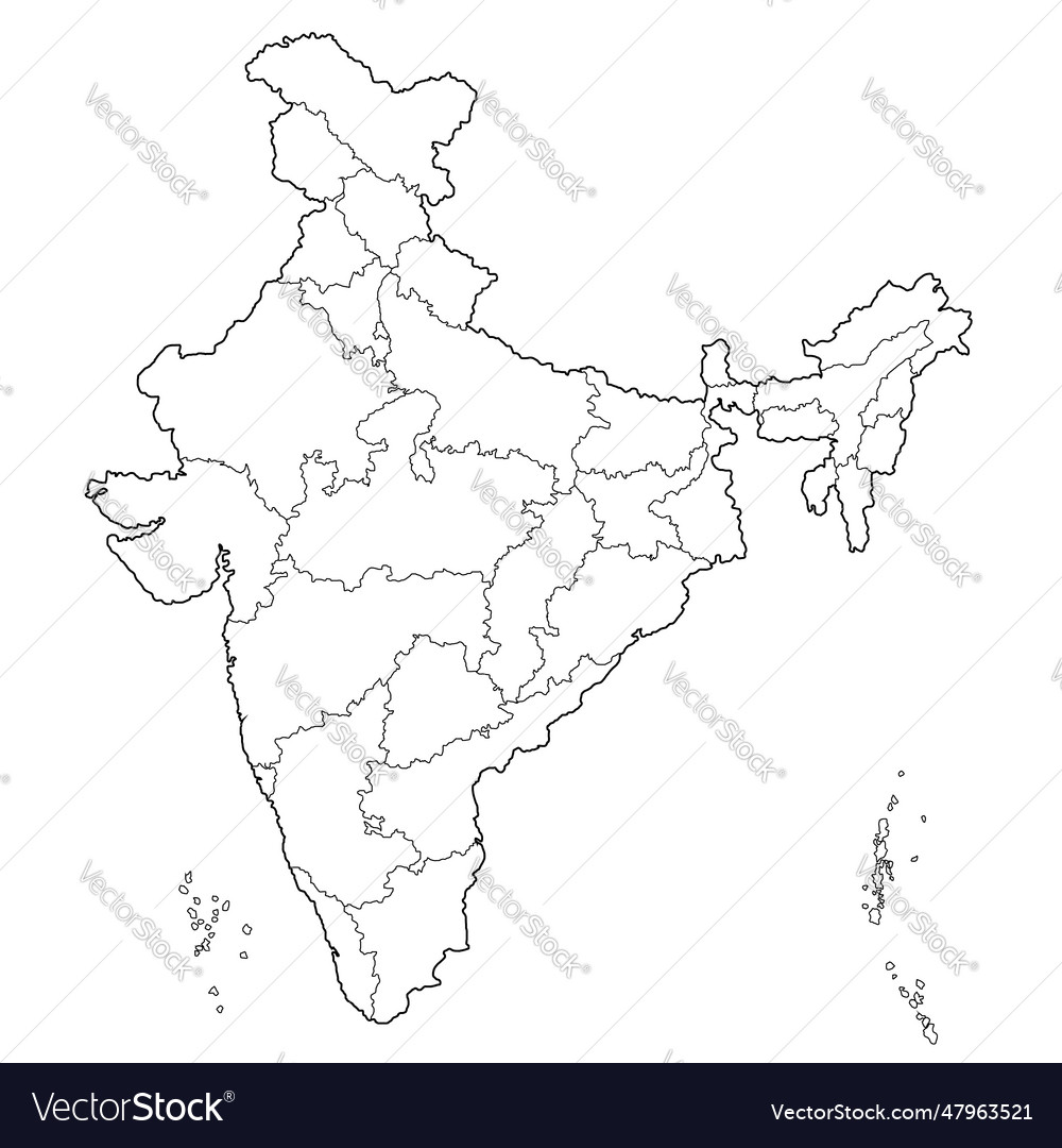 India political map with its island too image Vector Image