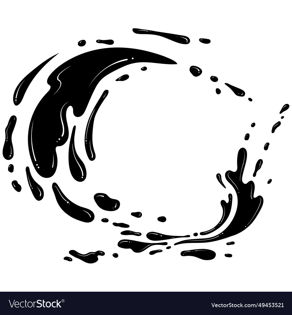 Liquid splash silhouette