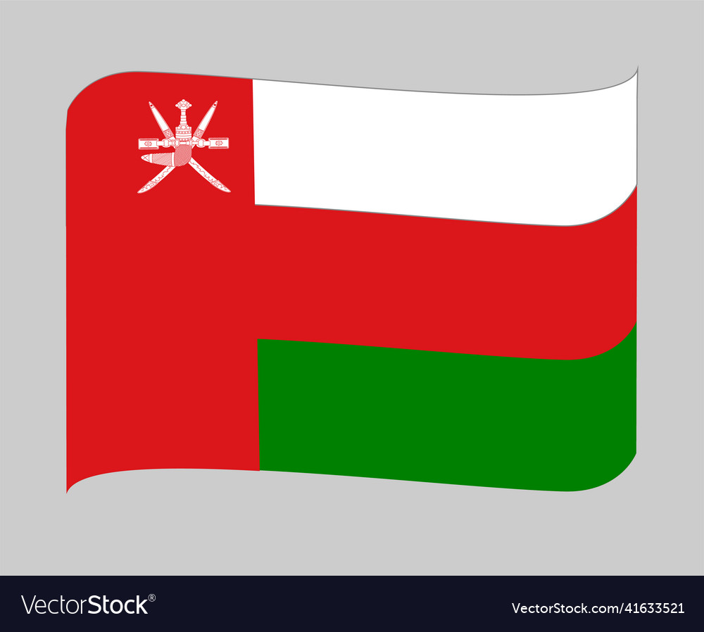 Oman Flag National Asia Emblem Ribbon Icon Vector Image