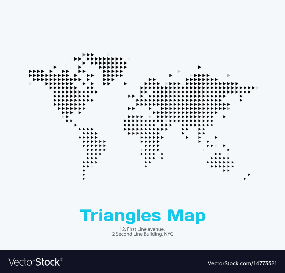 World map with triangles for business