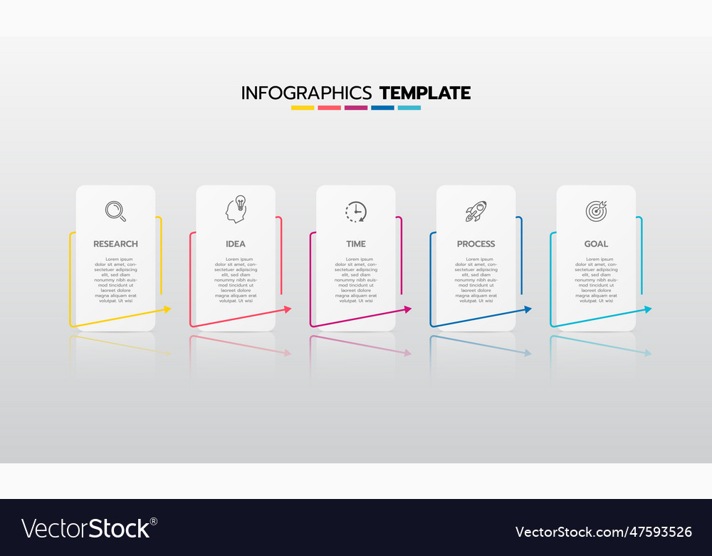 Business infographic template process with simple Vector Image