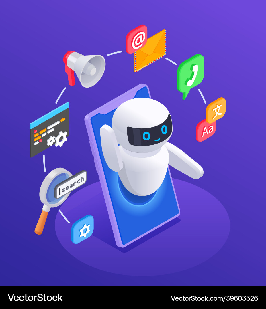 Chatbot messenger concept Royalty Free Vector Image