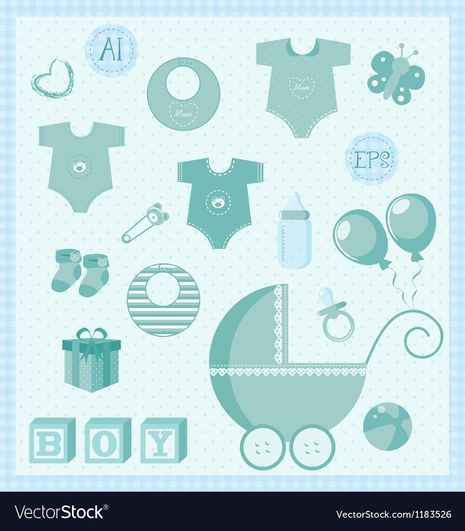 New born baboy set Royalty Free Vector Image - VectorStock