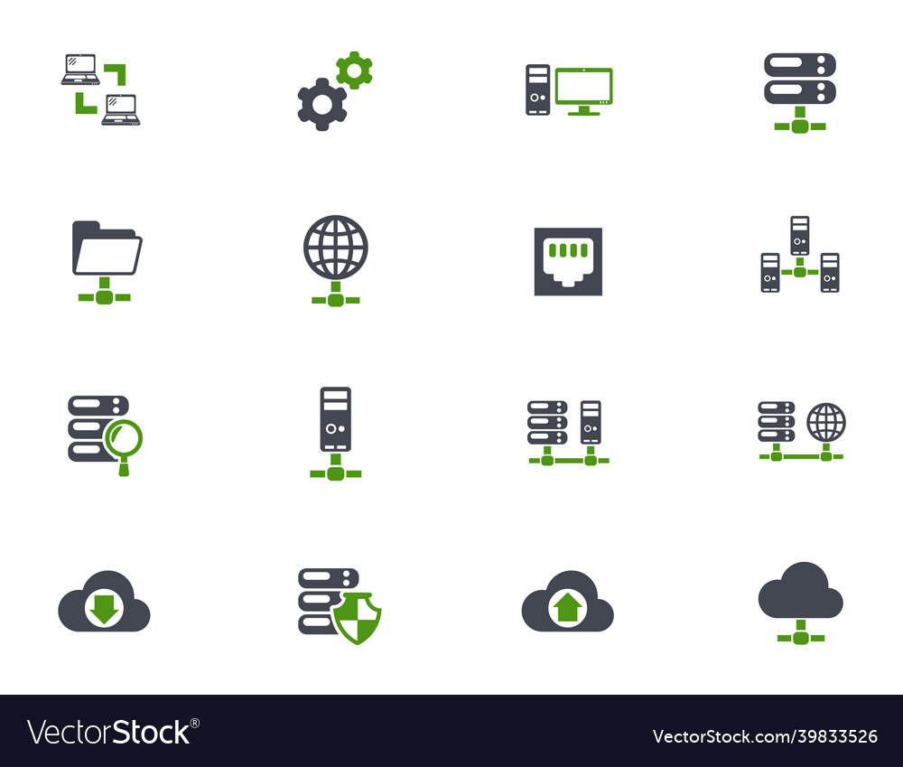 Server icon set Royalty Free Vector Image - VectorStock