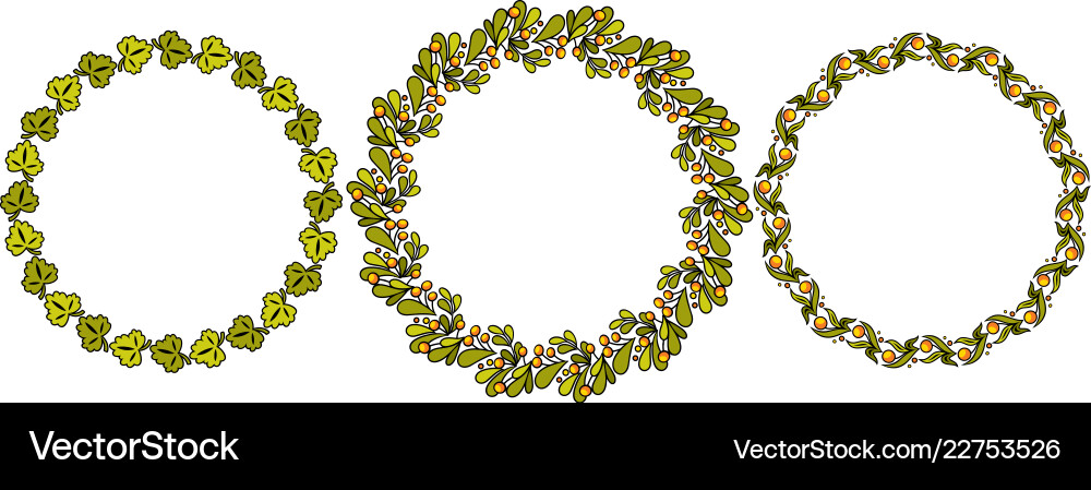 Set of simple floral frames Royalty Free Vector Image