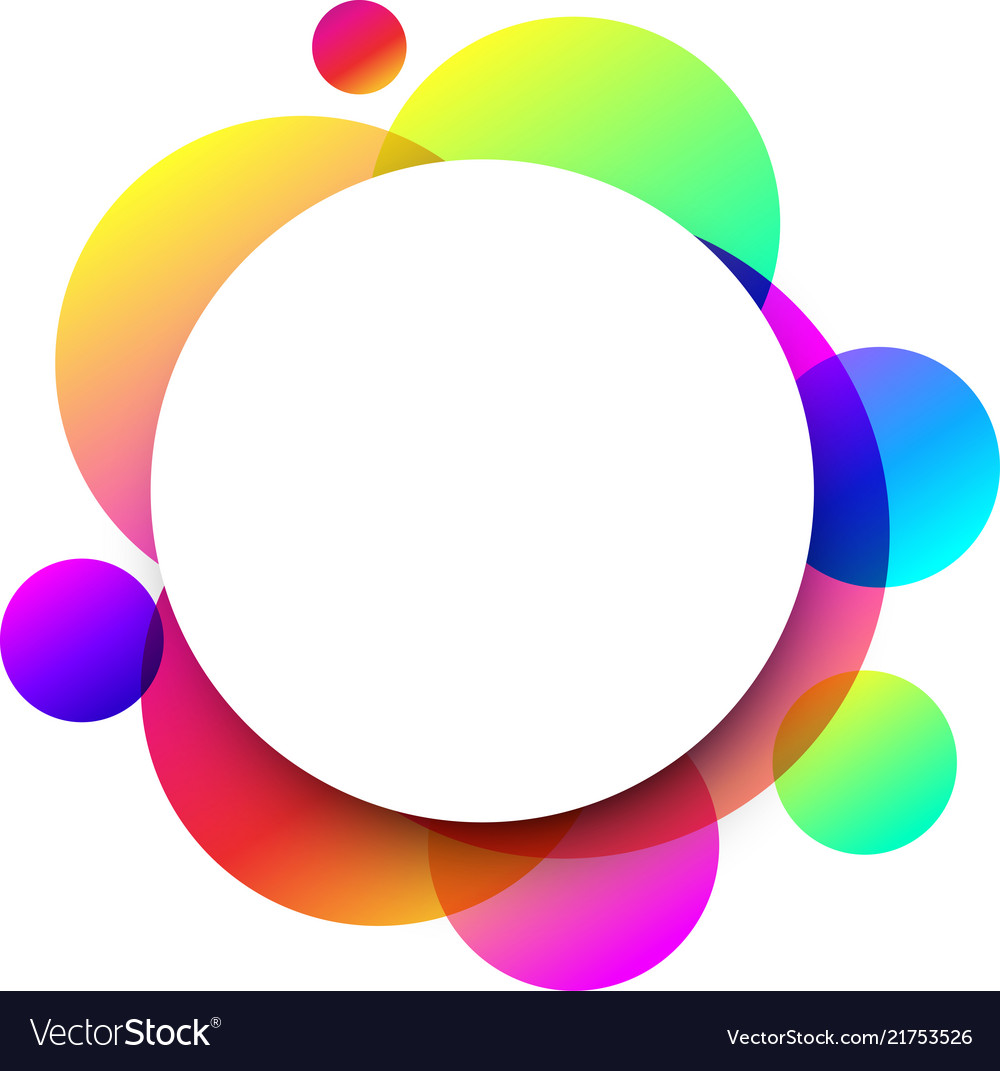 White round background with colour circles