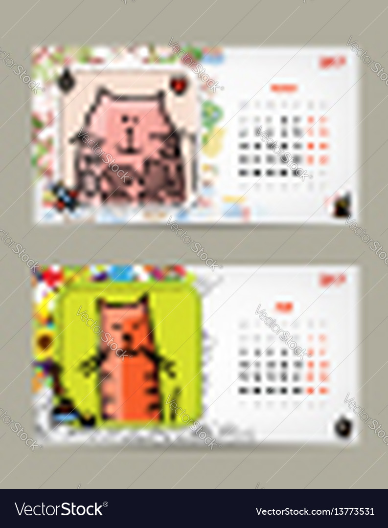 2017 Baby Calendar Template Insert Your Photo Vector Image