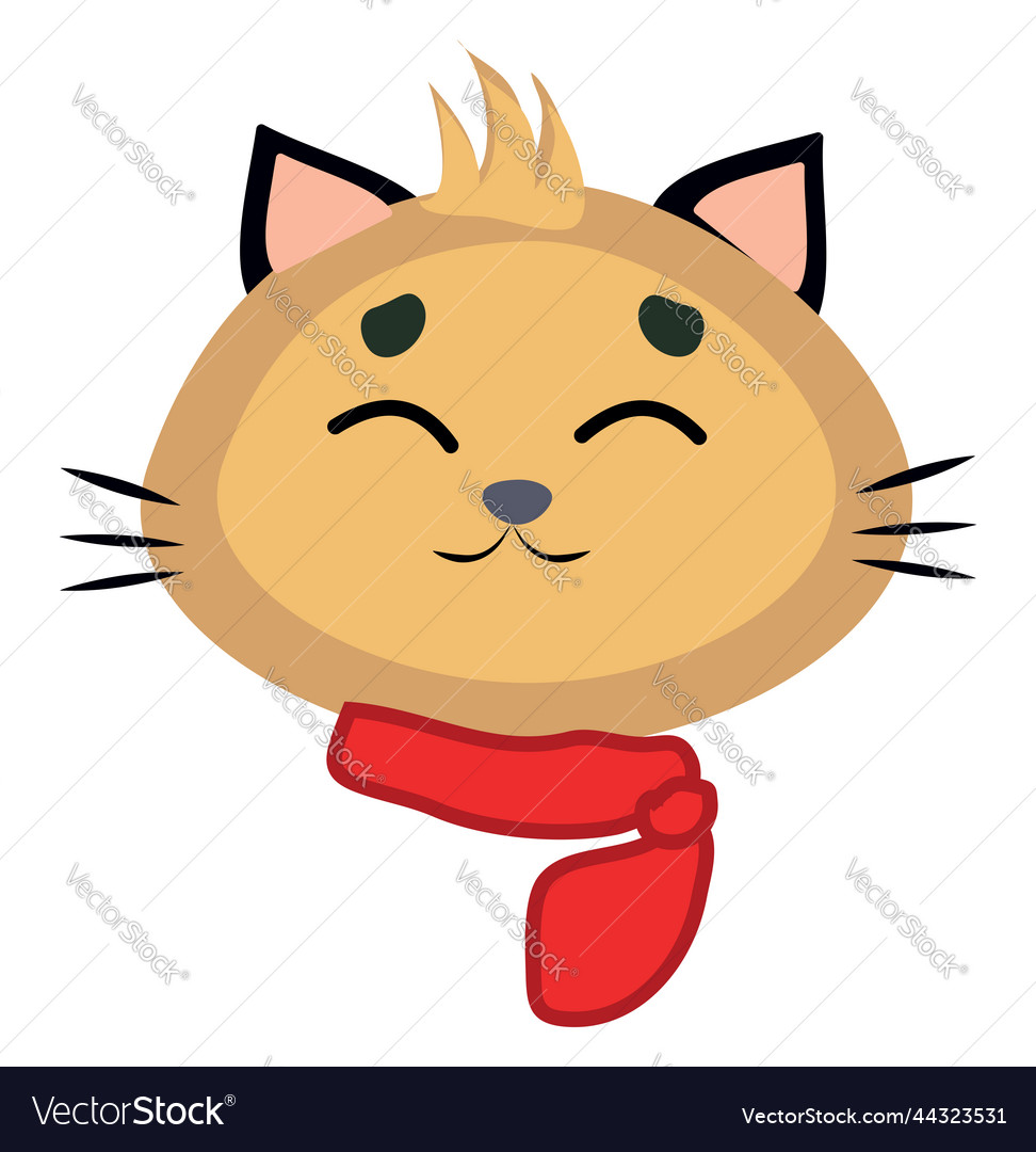 Funny cat on a white background Royalty Free Vector Image
