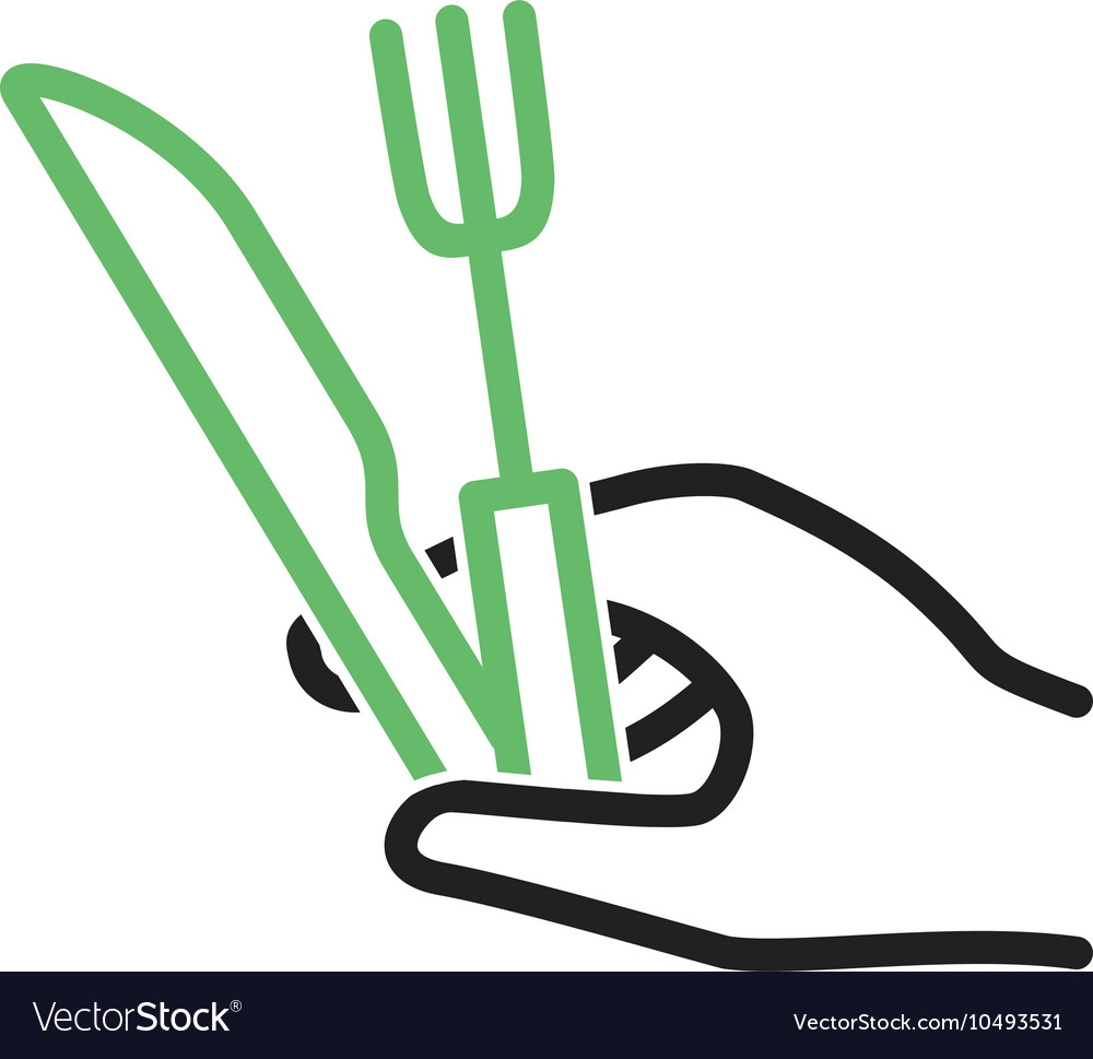 Holding fork and knife