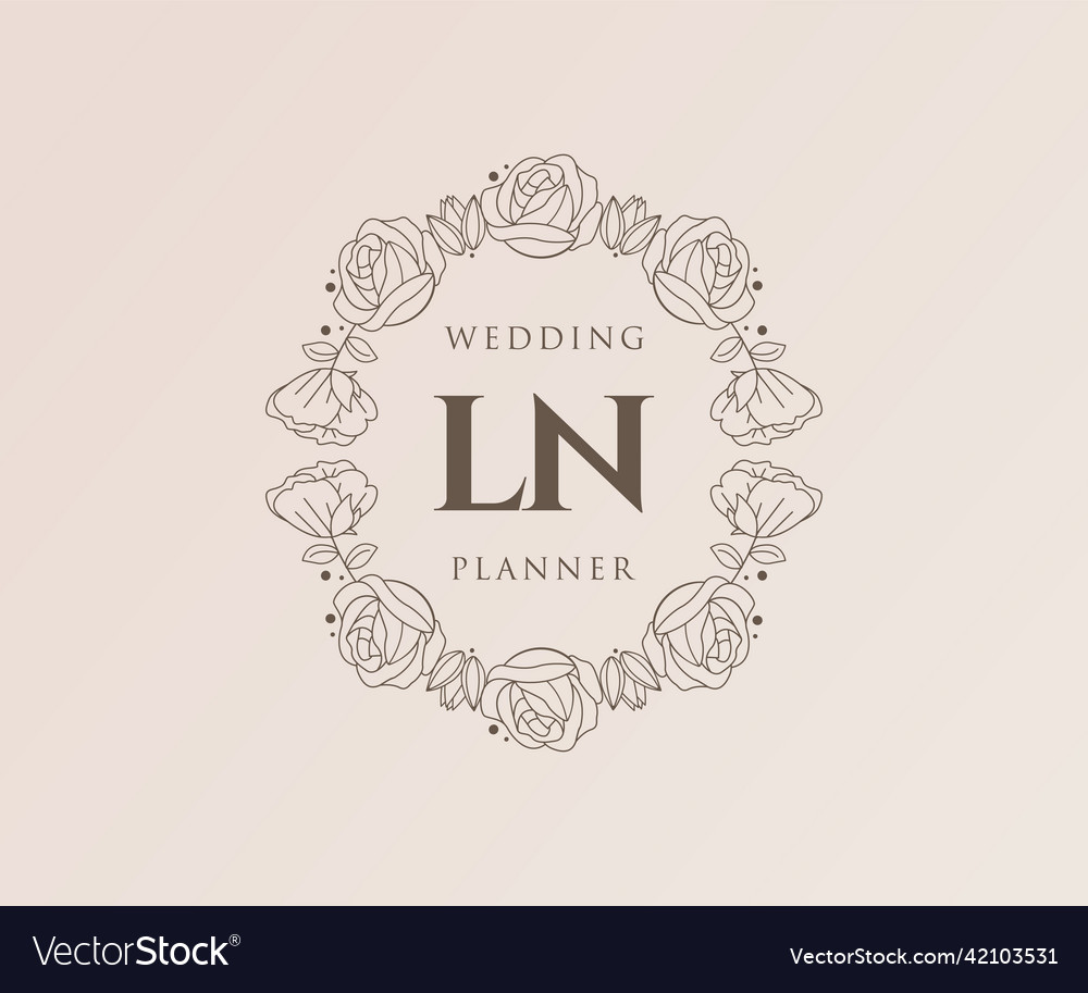 Ln initials letter wedding monogram logos