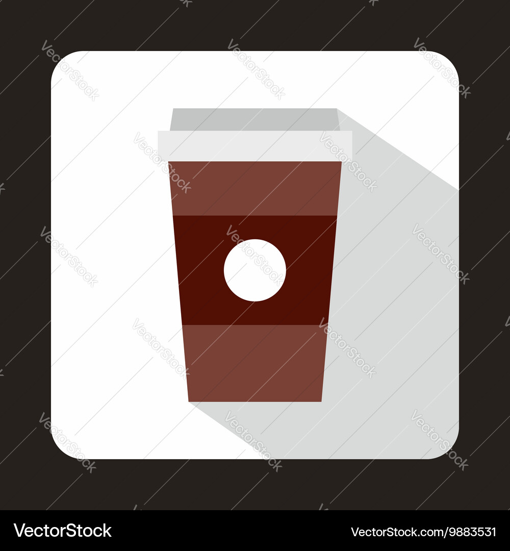 Paper cup of coffee icon flat style Royalty Free Vector