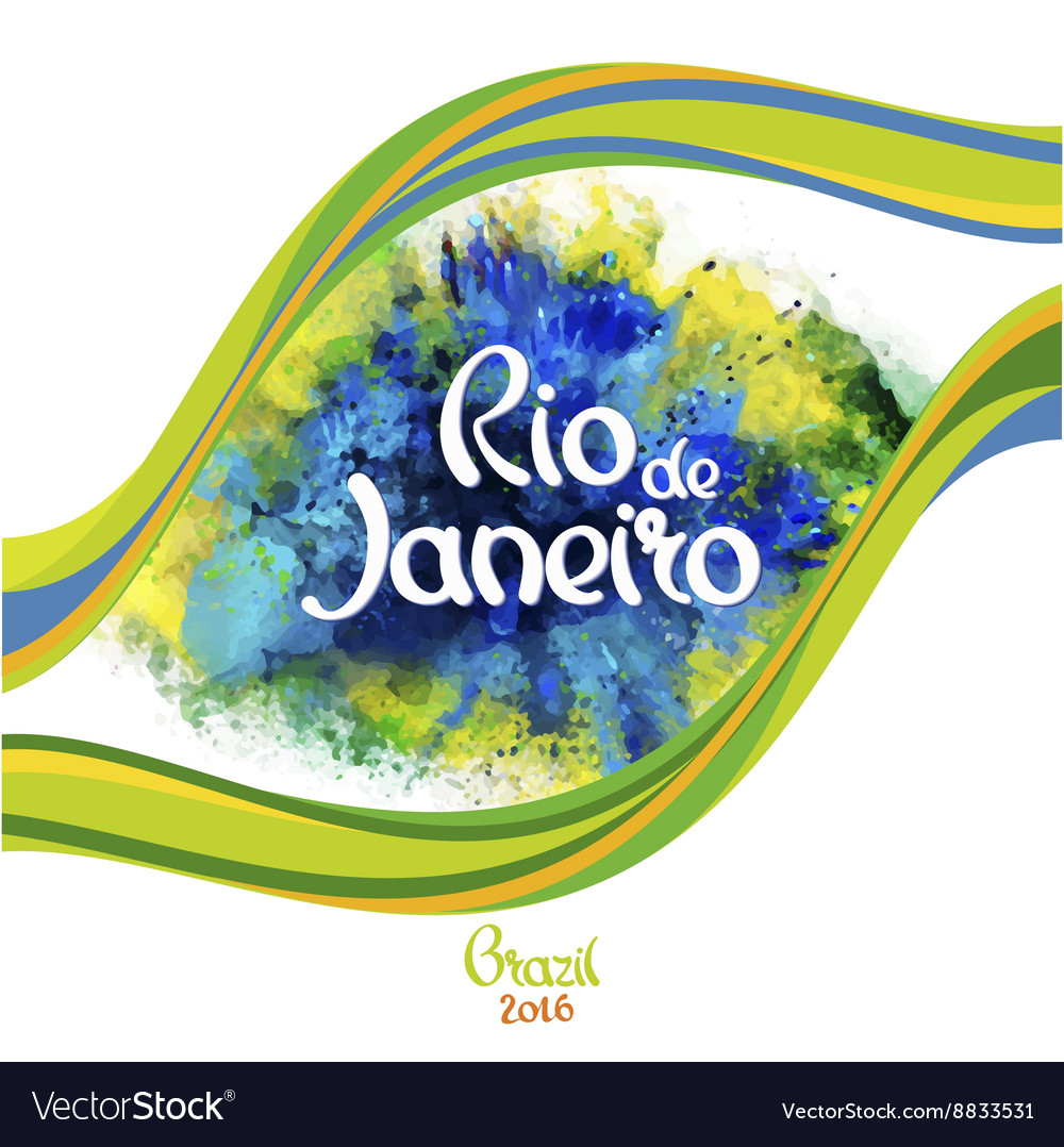 Rio de Janeiro on a background watercolor stains Vector Image