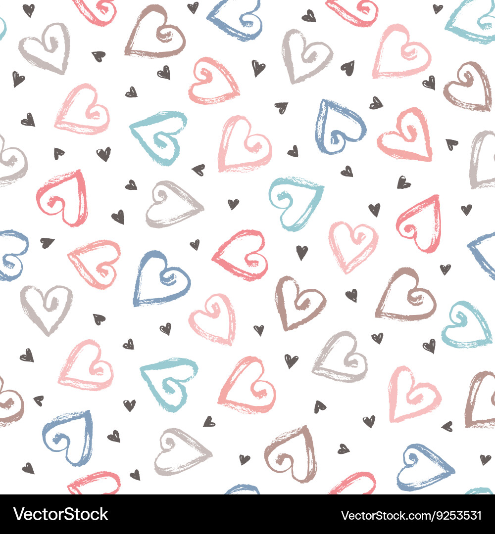 Seamless pattern with hearts Royalty Free Vector Image