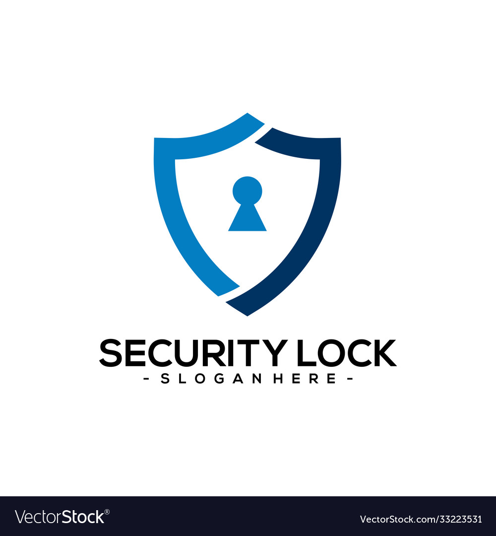 Security lock protection logo template design Vector Image