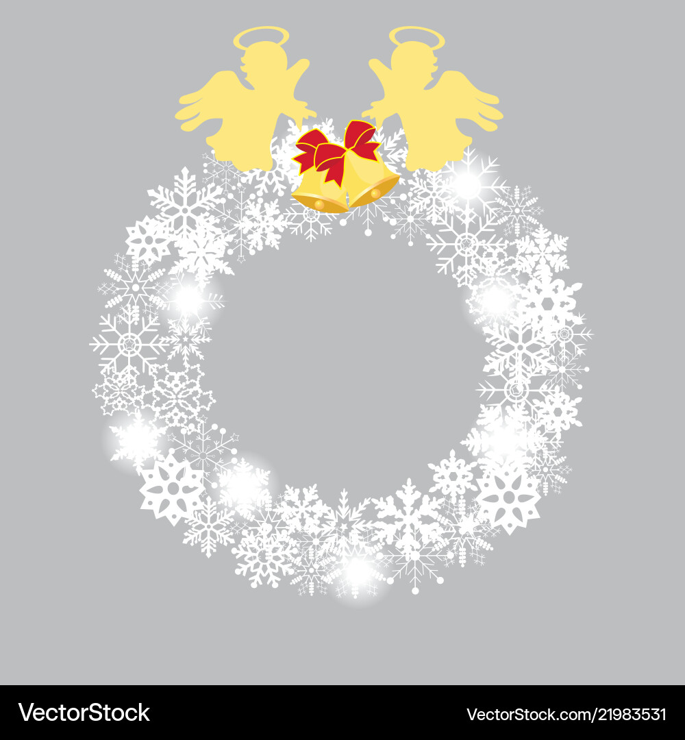 Snowflake wreath Royalty Free Vector Image - VectorStock